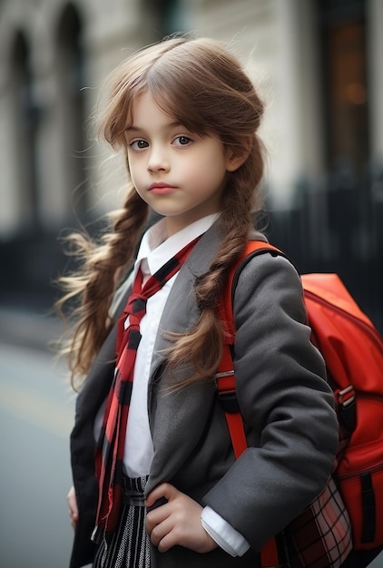 Étudiant enfant mignon avec un sac d'école