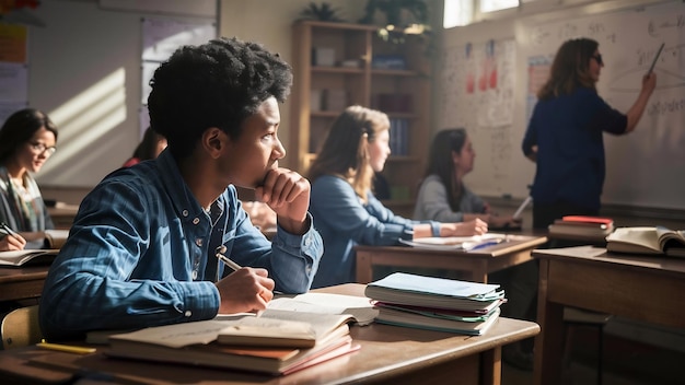 Étudiant à la leçon