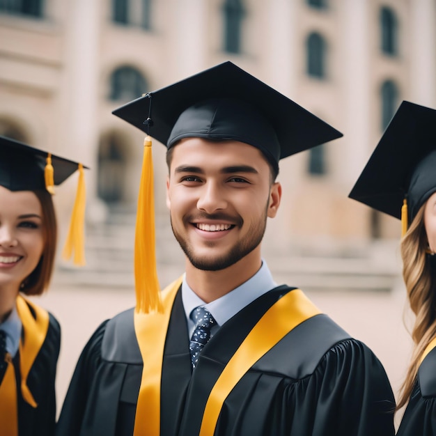 Étudiants diplômés de l'université Concept de félicitations