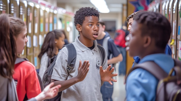 Étudiants de théâtre au collège