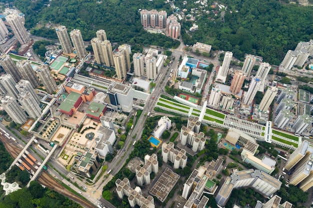 Tuen Mun, Hong Kong, 09 septembre 2018 :- Vue aérienne du quartier résidentiel de Hong Kong