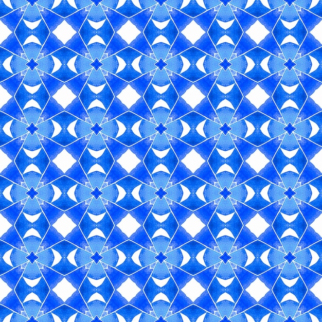 Tuile organique. Design d'été chic et bohème bleu avenant. Impression de valeur prête pour le textile, tissu de maillot de bain, papier peint, emballage. Bordure verte organique à la mode.