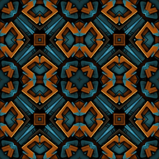 Tuile sans couture de fond en plastique avec symétrie de motif coloré abstrait en relief