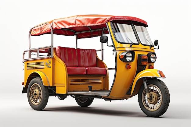 Tuktuk isolé sur fond blanc