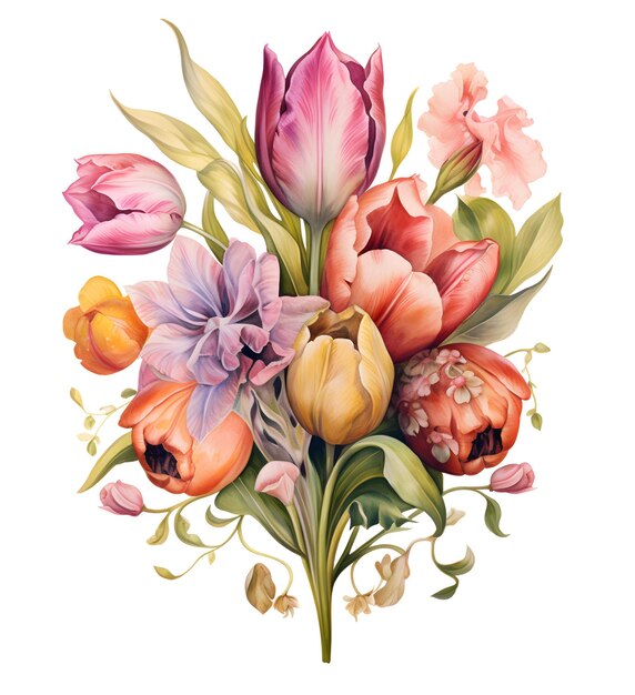 Tulip clip art Tulip clipart tulips illustration de fleur clip art tulipe vecteur tulipe peinte à la main