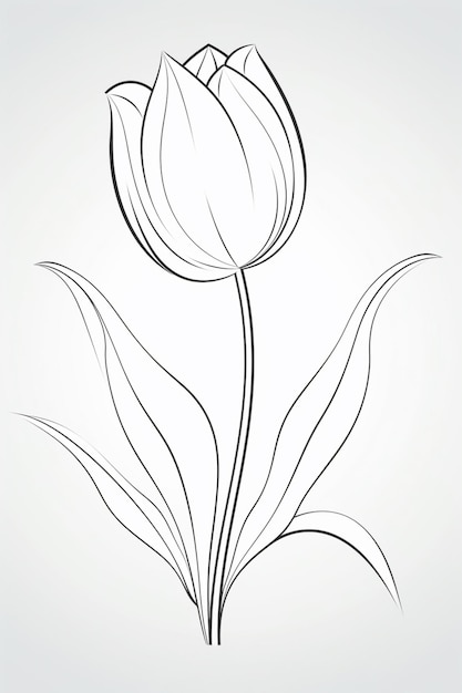 Une tulipe sur fond blanc.