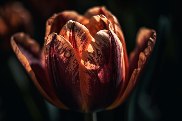 Photo une tulipe rouge avec le mot tulipe dessus