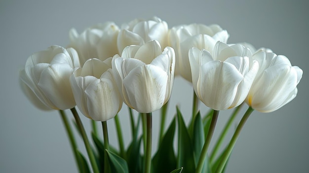 Des tulipes blanches dans un vase