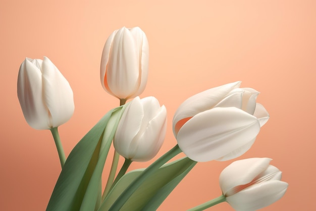 Tulipes blanches sur fond doux