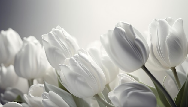 Tulipes blanches sur Light Generative AI