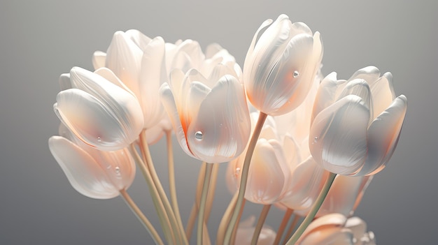 Photo des tulipes blanches à la lumière