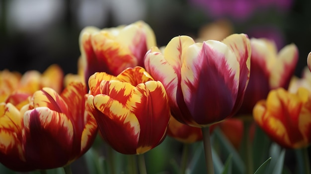 Photo les tulipes à deux fleurs sont des duos époustouflants de splendeur florale.