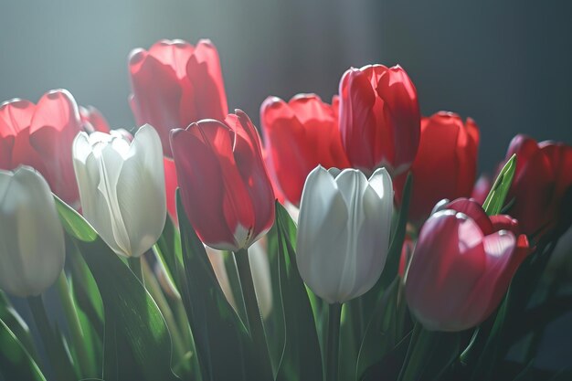 Des tulipes, des fleurs, un bouquet de fleurs.