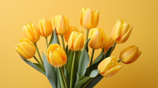 Des tulipes jaunes sur un fond vibrant