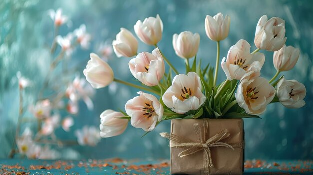 Des tulipes roses dans un vase