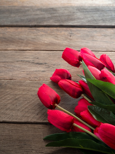 Tulipes rouges jour de Pâques ou de printemps