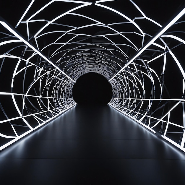 Tunnel des arcs lumineux arrière-plan abstrait