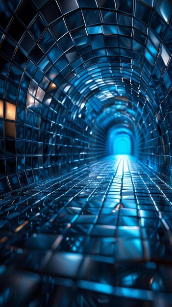 Photo le tunnel blue scifi