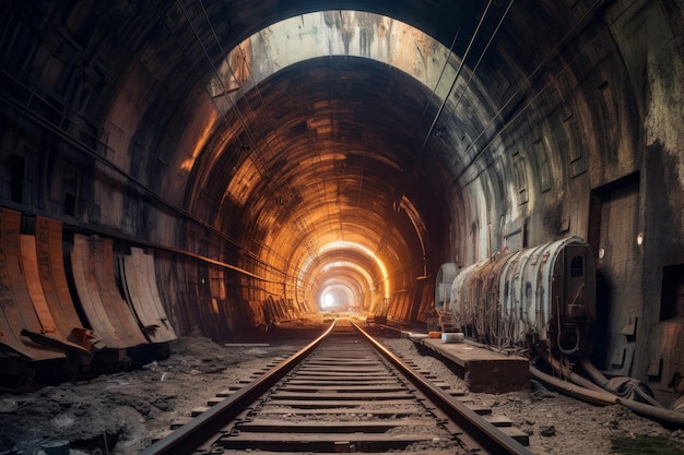 Tunnel en construction vue Générer Ai