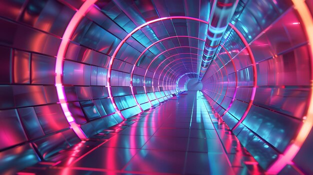 Tunnel cybernétique avec une conception holographique 3D réfléchissante