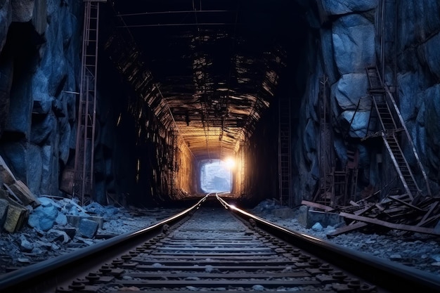 Un tunnel avec une lumière au bout