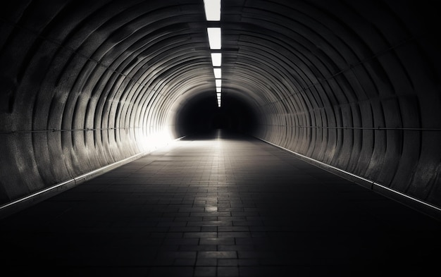 Un tunnel qui a une lumière dessus et le mot lumière dessus