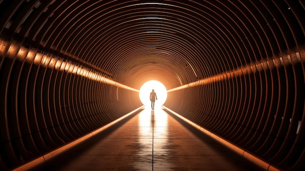 Un tunnel qui a une lumière dessus