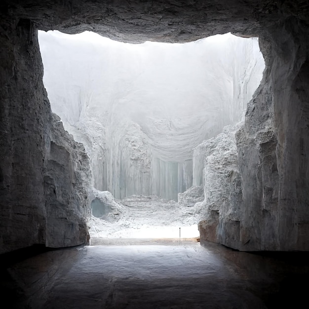 Tunnel de roches et de lumière