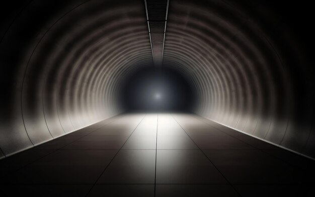 Un tunnel sombre avec une lumière au bout