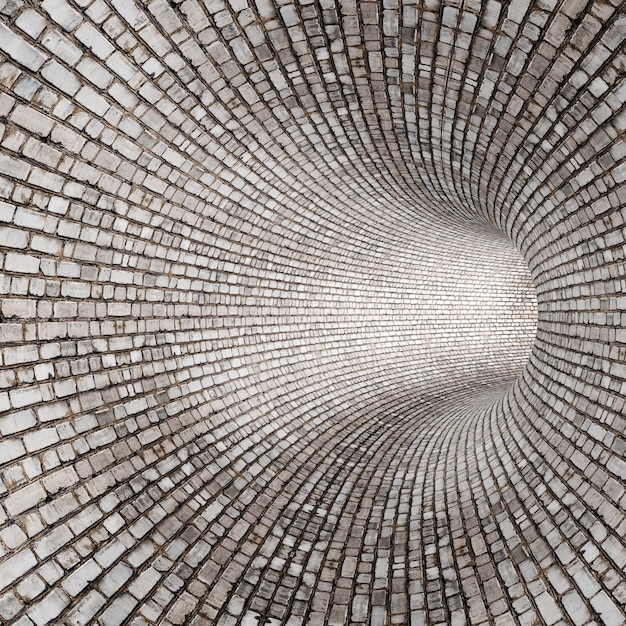 Tunnel de trou dans le mur de briques