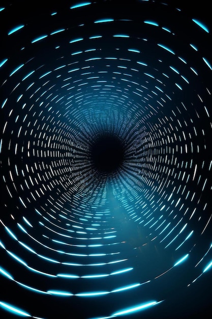 Photo un tunnel avec un trou noir au milieu et un cercle avec des étoiles au milieu