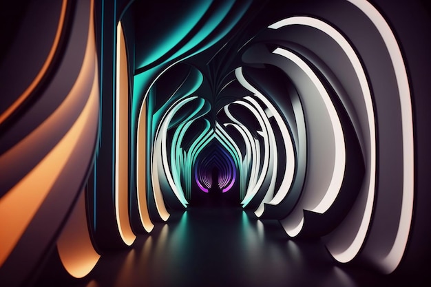 Photo tunnel vide photo gratuite vide chambre sombre moderne futuriste sci fi fond illustration 3d