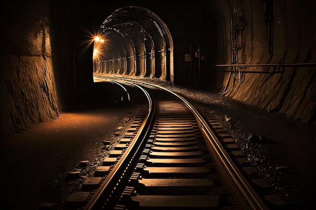 Tunnels de métro souterrains dans un état obsolète sale art généré par un réseau de neurones