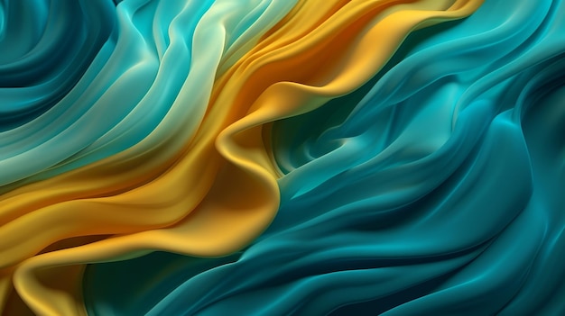 Turquoise et tissu d'eau avec rides et plis Création de surface ondulée multicolore Ressource créative générée par l'IA