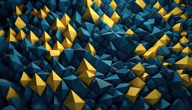 Turquoiseyellow triangle 3d fond géométrique Ai générative