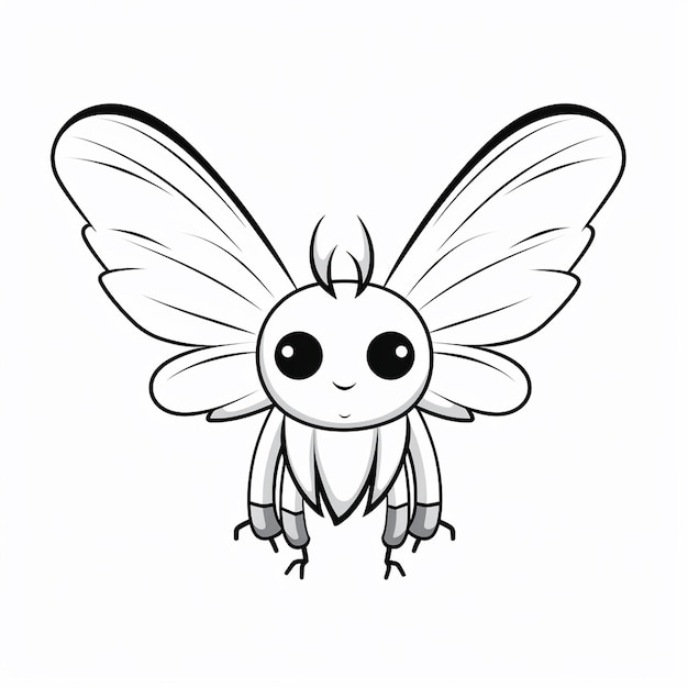 Photo tussock moth dessins mignons ange mignons livre de coloriage plat le dessin en ligne kawaii