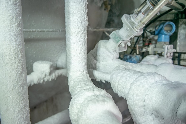 Les tuyaux et les évents sont gelés lors du pompage de gaz