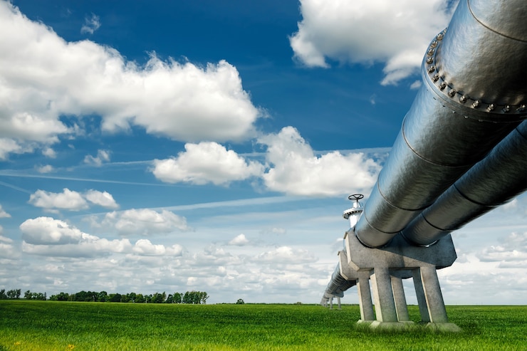 Photo tuyaux industriels au gaz et au pétrole