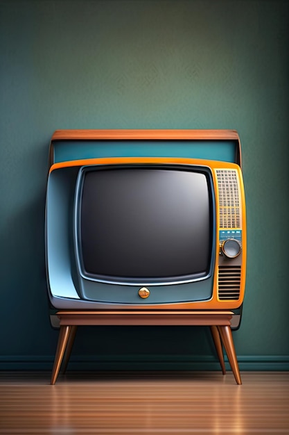 TV vintage contre le mur