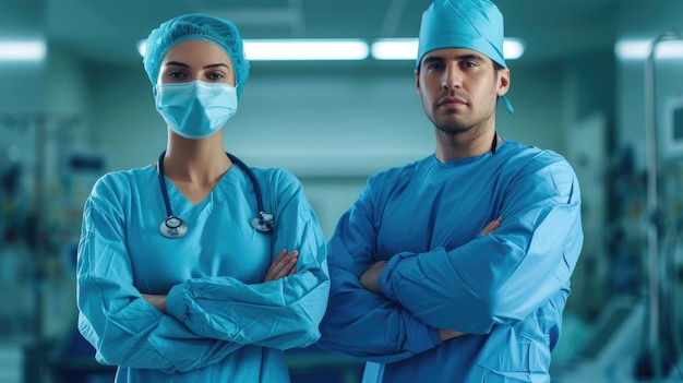 Photo two surgeons in a hospital