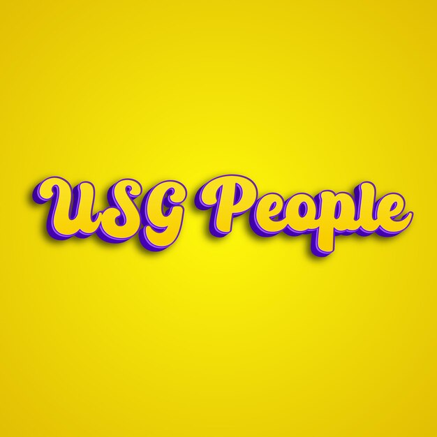 La typographie 3D des gens d'USG est une photo de fond jaune rose blanc en jpg.