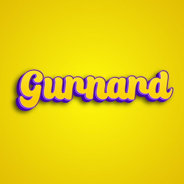 La typographie 3D de Gurnard est de couleur jaune, rose et blanche.