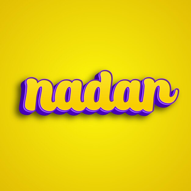 La typographie 3D de Nadar est une photo d'arrière-plan jaune rose blanc jpg.