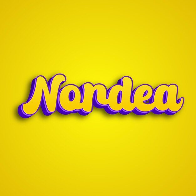 La typographie 3D de Nordea est une photo de fond jaune rose blanc jpg.