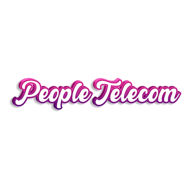 Photo la typographie 3d de peopletelecom est de couleur jaune, rose et blanche.
