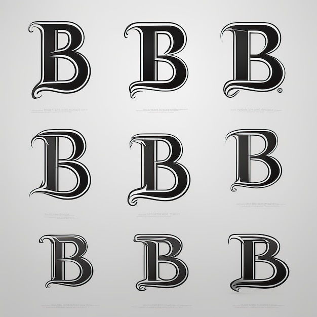 Typographie d'alphabets élégants à la mode Lettre B