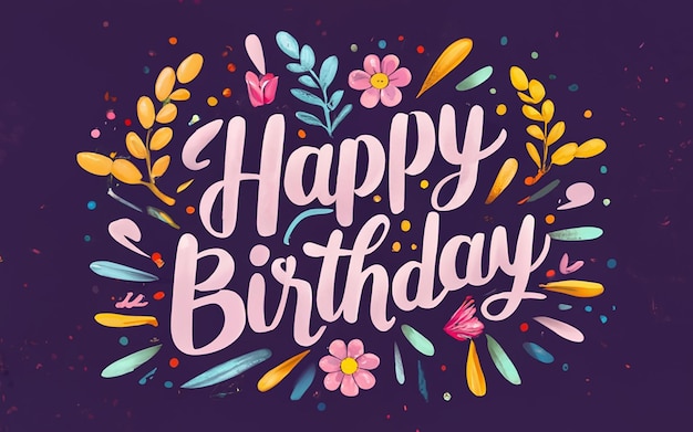 Typographie La calligraphie du mot joyeux anniversaire est très détaillée