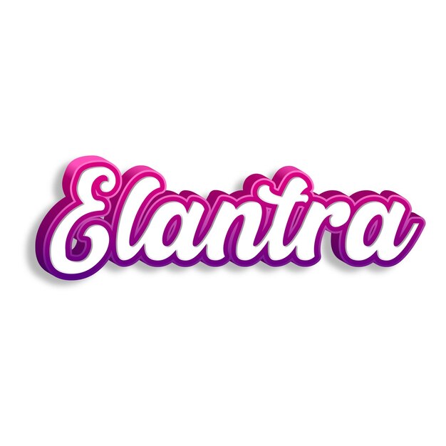 La typographie Elantra design 3D jaune rose blanc fond photo jpg