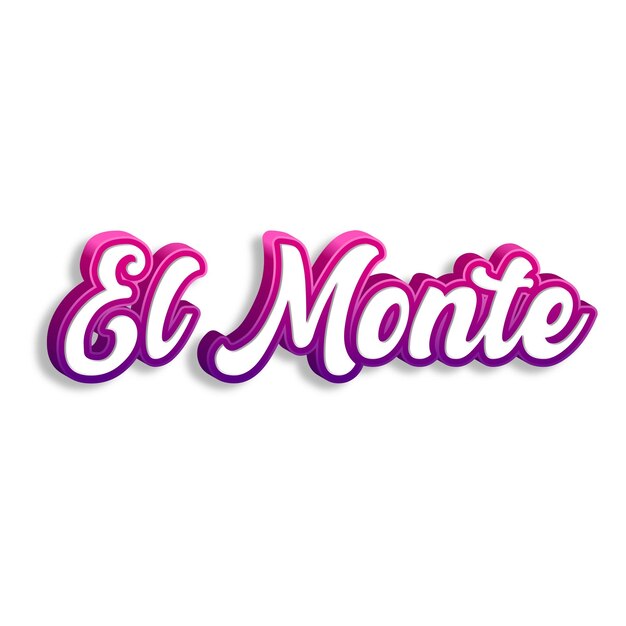 Photo la typographie elmonte design 3d jaune rose blanc fond photo jpg