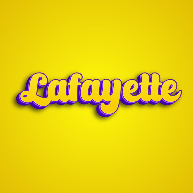 La typographie Lafayette design 3D jaune rose blanc fond photo jpg